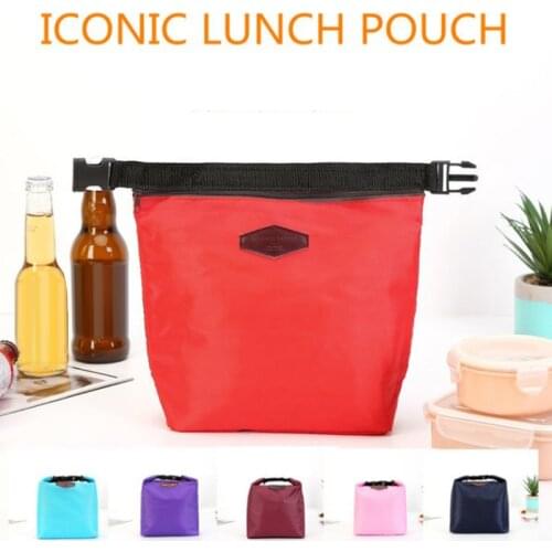 Nylon Waterproof Lunch Storage Bag 1pcs Portable Thermal Insulated Cooler Picnic For Lunch Box Container Pouch Home Organizer