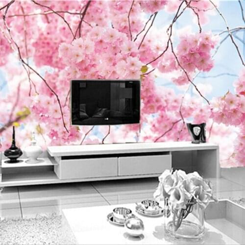 Latest custom 3D wallpaper, HD beautiful cherry ceiling murals papel de parede ,living room tv wall bedroom wallpaper