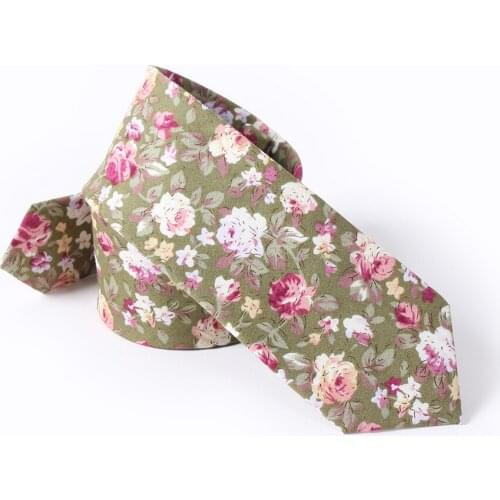 New Florals Tie For Men Women Cotton 6cm Casual Flower Print Skinny Neck Tie For Wedding Party Classic Suits Daily Wear Tie