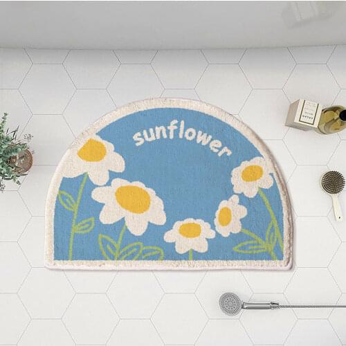 Semicircle Mats Flower Welcome Entrance Doormats Carpets Rugs For Home Bath Living Room Floor Stair Kitchen Hallway Non-Slip