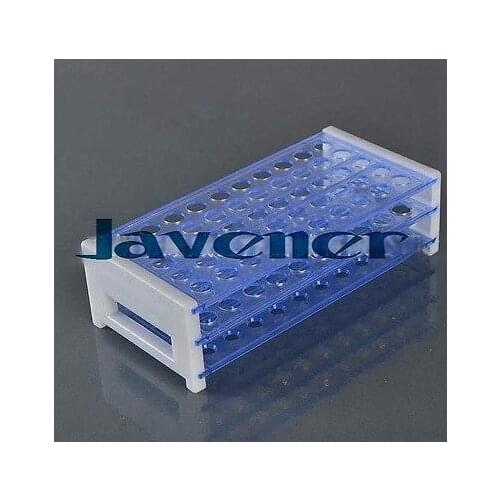 Durable 16mm/50 Vents Plastic Double Deck Test Tube Rack Plastic Laboratory Test Tube Rack Blue