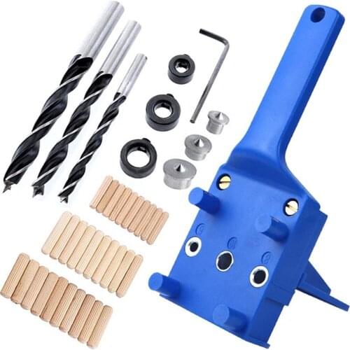 Straight Hole Puncher Drill Locator Guide 6mm / 8mm / 10mm Plastic Handheld Woodworking Doweling Jig For Wood Board Connection