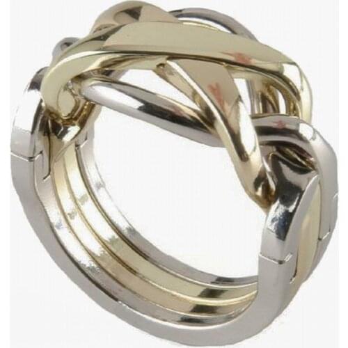 Silver Brain Teaser Game Level 4 Cast Puzzle - Ring for Kids over 6 and Adults Magic Ring Educational 3D Puzzle Toy Game Fun