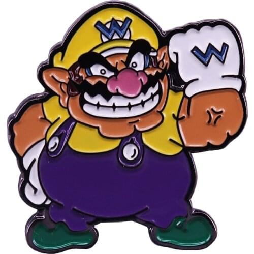 Super Brothers inspired Wario pin retro 90s Nintendo video game fans gift