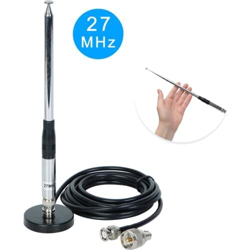 ABBREE 27Mhz BNC/PL259 Retractable/Telescopic 23/130cm Antenna Compatible with Uniden President Anytone CB Radio Mobile Radio