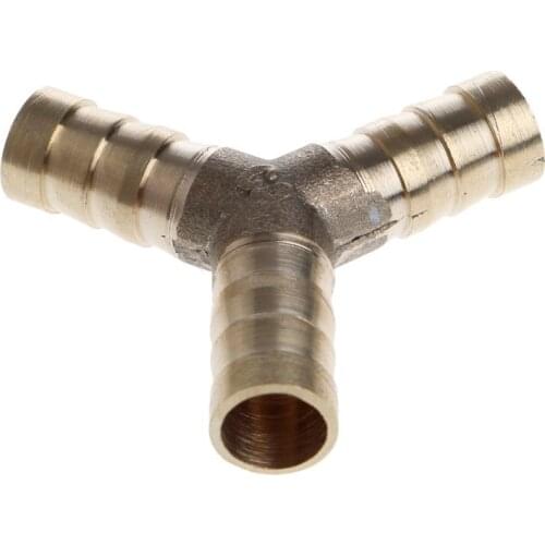 6-16mm Brass Y Piece 3 Way Fuel Hose Joiner Connector For Air Oil Gas E7CA