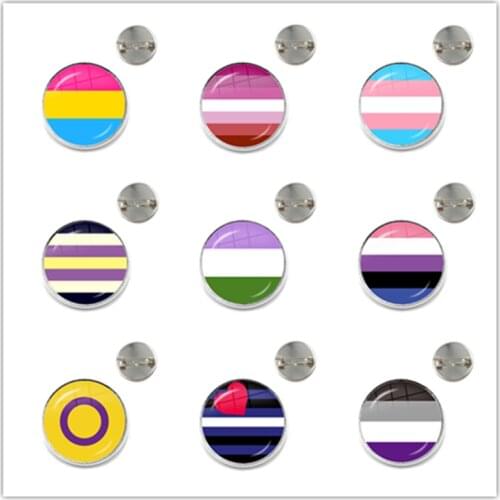 Gay Pride Glass Cabochon Brooches Same Sex Lgbt Jewelry Gay Lesbian Pride With Rainbow Love Wins Gift Same Sex Marriage