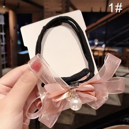 Women Flower Donut Bun Maker Flower Bow Pearl Hair Bun Maker for DIY Hair Style