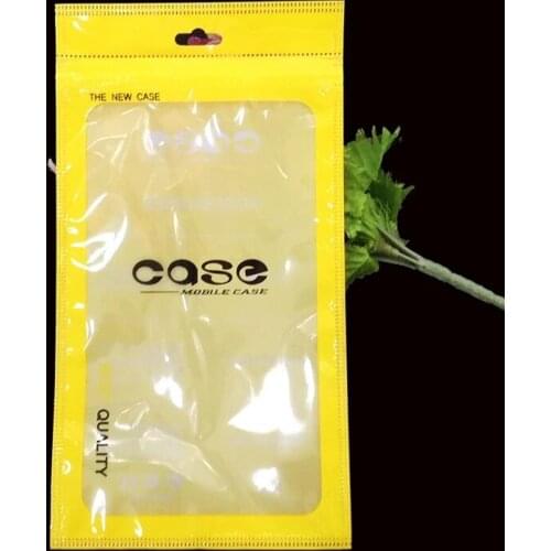 100Pcs/Lot Yellow/White Phone Case Packing Bags With Euro Hang Hole Zip Lock Case Packing Pouches For iPhone 7 7plus New Style