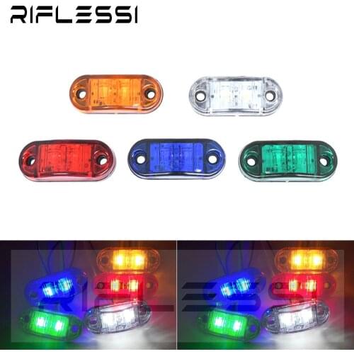 2 x 12V 24V Car External Lights LED Small Signal Lamps Decorative Truck Trailer Boat Side Lights Red White Amber Clearance Light