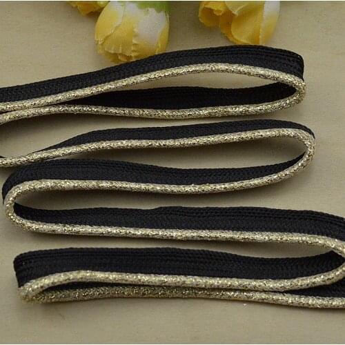 5M Gold Silver Glittery Shiny Ombre Braided Piping Lip Cord Trim Pillow Cushion Trim Upholstery White Black Edging Trim Sewing