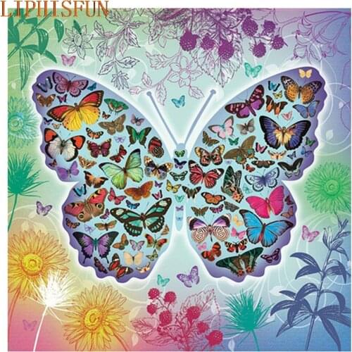 Diamond Painting Cross Stitch Full Square Round Picture of Rhinestone DIY Mosaic Embroidery Butterfly New Year Gift