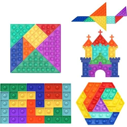 Pop Fidget Reliver Stress Toys Popis Rainbow Push is Bubble Antistress Toys Adult Children Simple Dimple Toy To Relieve Autism