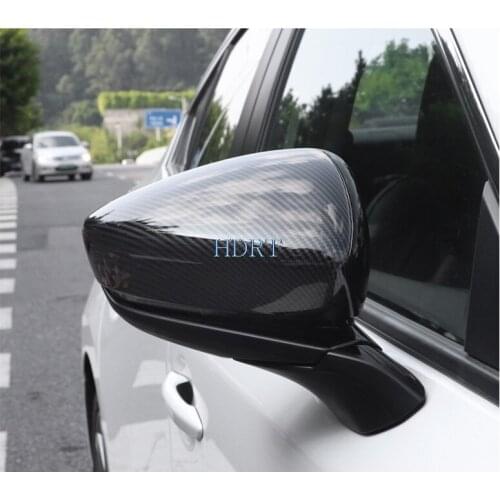 Side Door Mirror Carbon Fiber Look Rear View Rearview Caps Trim Car Covers Overlays Styling For Mazda 3/Mazda CX-30 2019 2020