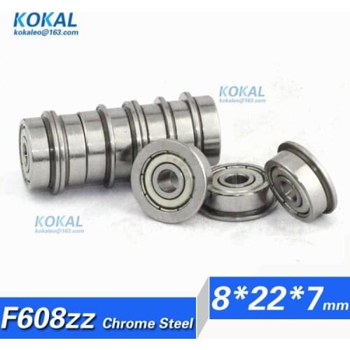 [CF608ZZ]Free Shipping 10pcs chrome steel flange bushing bearing 160018zz F80018zz F60018zz F608zz ball bearing 8mm*22mm*7mm