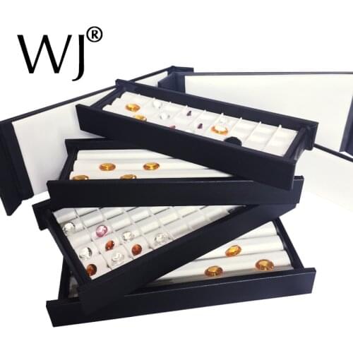 Super PU Leather Gem Stone Loose Diamond Display Storage Case Box with Magnetic Lid Gemstone Jewelry Beads Holder Organizer Tray