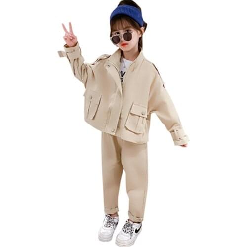Children Clothing New Spring Teen Girls Clothes Set Solid Long Sleeve Tops+Pants 2 PCS Kids Tracksuit Girls Sports Suits 4-13Yrs