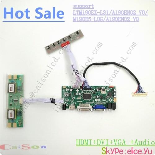 HDMI/DVI/VGA/AUDIO/ of LCD Driver Board support LTM190EX-L31/A190EN02 V0/M190E5-L0G/A190EN02 V0