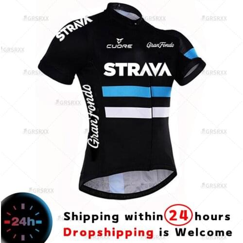 STRAVA Bicycle Jersey MTB Cycling Jersey Bicycle Team Short Sleeve Jersey Men Cycling Shirts Breathable Mountain Bicycle Shirt