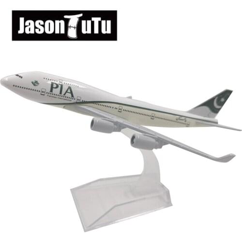 JASON TUTU 16cm PIA Boeing 747 Airplane Model Plane Model Aircraft Diecast Metal 1/400 Scale Planes Pakistan Airlines B747