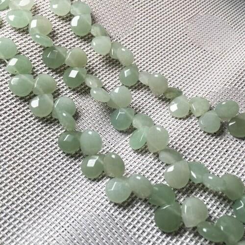 Natural stone Faceted Water drop shape loose beads Green Aventurine Crystal string bead For jewelry making DIY bracelet necklace
