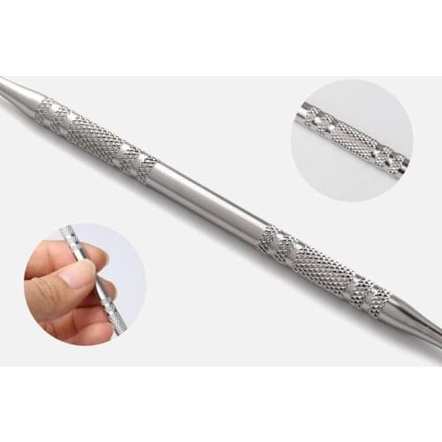 1pcs Stainless Steel Cuticle Nail Pusher Spoon Remover Manicure Pedicure Care Sets Cuticle Pushers Manicure Tool cuticle remover