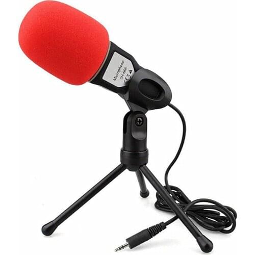 Condenser Microphone With Stand For Phone Computer Lapel Smartphone Microphone Karaoke Family Home Holiday Gathering Party