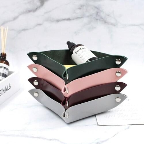 Storage Trays Square Tray for Jewelry Phone Coin Desktop Storage Box Sundries Bins Table Decoration Key Wallet Trays Decorative
