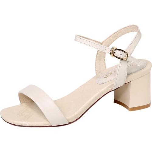 Open-Toe Thick-Heeled Summer Sandals One-Line Buckle Solid-Color WomenS Shoes Water Platform WomenS Shoes