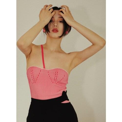 2021 Summer New Style Niche Design Hot Girl With Self-Cultivation Stretch Solid Color Knitted Camisole Top And Outer Wear
