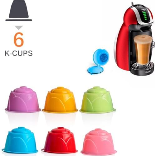 Reusable Coffee Filter Colorful Refillable Coffee Capsule Universal Coffee Compatible Filter Cups Pod For Dolce Gusto