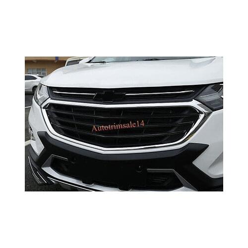 2*ABS Bright Front Upper Radiator Grille Mouldings For Chevrolet Equinox 2018