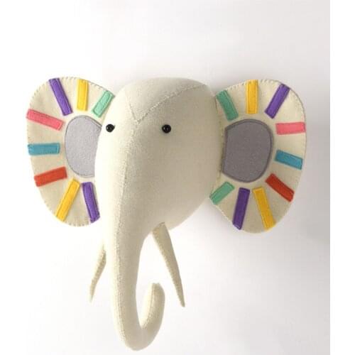 Wall Hanging Toys Dolls Photo Props Animals Swan Tiger Lion Head Wall Mount Stuffed Plush Toys Bedroom Decoration Felt Artwork