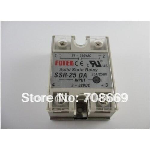 250pcs 25A SSR,input 3-32V DC output 24-380V AC single phase ssr solid state relay