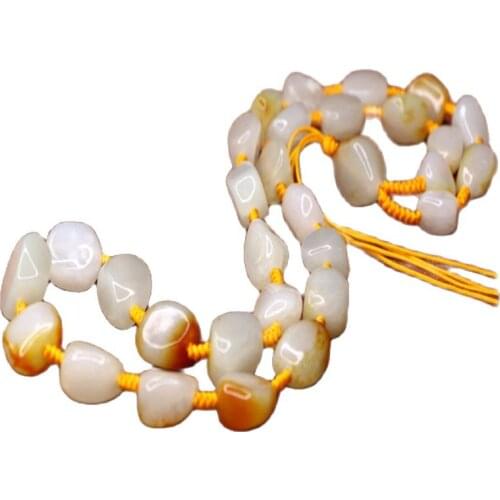 Hotan jade necklace Mountain stone rough stone leather jade woven necklace