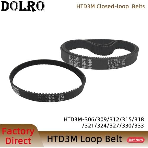 Arc HTD 3M Timing belt C=306 309 312 315 318 321 324 327 330 333 width 6/9/10/12/15/20mm Rubbe Closed Loop Synchronous pitch 3mm