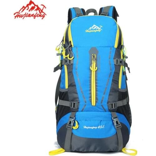 Outdoor Backpack 45L Waterproof Camping Hiking Backpack Men Women Travel Backpack Trekking Sports Bag Climbing Rucksack