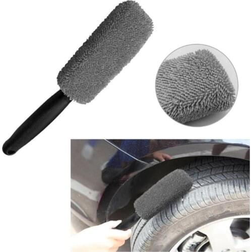 1Pcs Microfiber Car Wheel Rim Brush Plastic Handle Cleaning Brush Washing Tool Brush Wheel Rims Tire Washing Tool Auto Cleaning