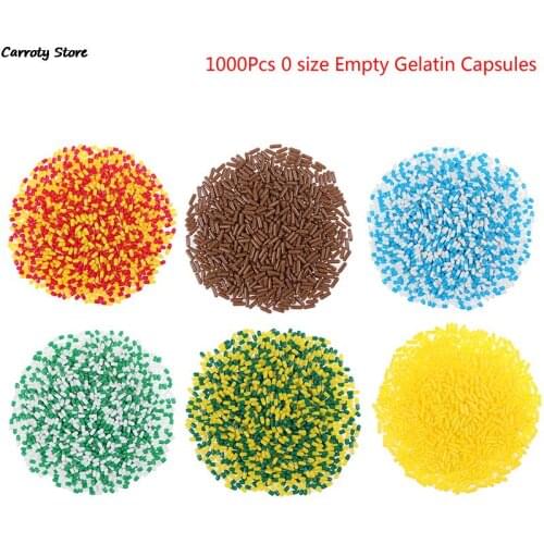 1000Pcs Multicolor Empty Capsules Pill Gel Separated Box Medicine Pill Delicate Box Bottle Capsule Shaped Smart Pill Box