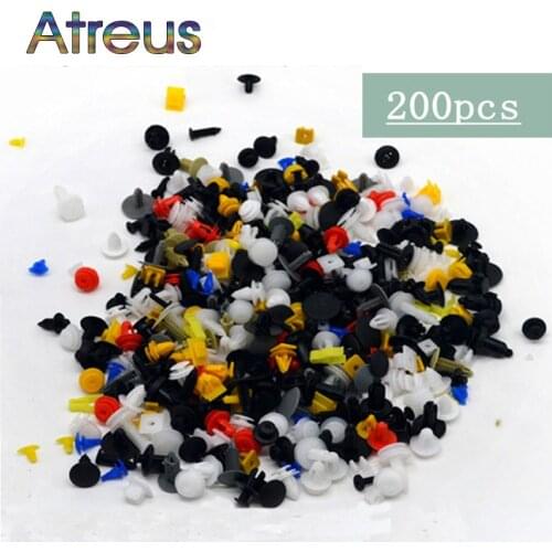 200Pc Mixed Car Door Bumper Clips Retainer Auto Fastener Rivet For Abarth Fiat BMW E36 E34 E90 F30 F20 Mercedes Benz W203 W204