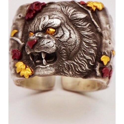 2020-7 New Rings For Men Retro Ring Punk Hip hop Ring Band Rings Brand Fashion Jewelry Male tiger NO39