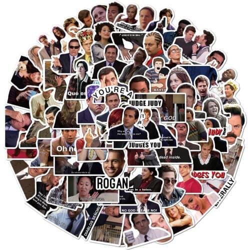 50/100pcs TV Drama the Office Laptop Stickers DIY Sticker for Toys Car Bags Phone Desk Bicycle Waterproof Office stickers