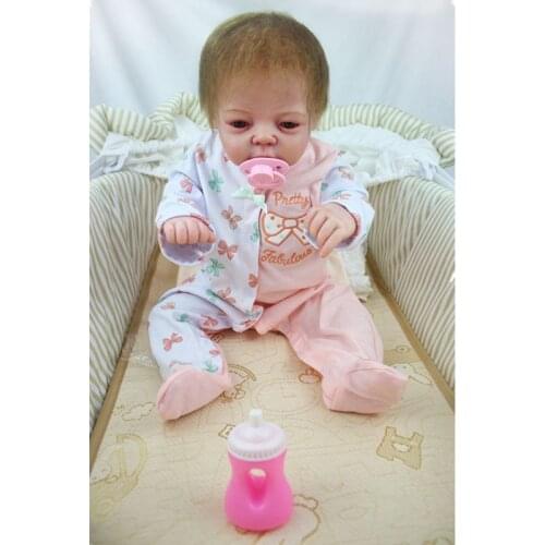 55cm Full Body Silicone Girl Bebe Reborn Doll Kids Toys Lifelike Newborn Girl Babies Doll Birthday Gift Bathe Toy Brinquedos Hot
