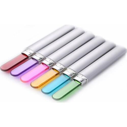 6pcs Colorful Crystal Glass Nail Art Files Polishing Grinding Manicure Pedicure Nail Salon Tools Nail Files With Storage Case