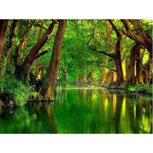 Diamond Embroidery Diy Diamond Painting Cross Stitch Kits Diamond Mosaic The Brook In The Forest Full Square Diamond Lk1