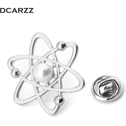 Atom Melecule Science Pin Brooch,the Pearl Brooch Science Symbol Proton Neutron Nucleus Medical Jewelry Gift for Doctor Scientis