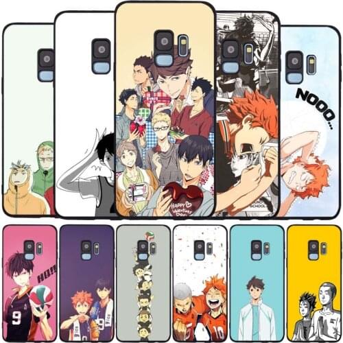 Volleyball Anime Haikyuu black Soft phone Case For Samsung S20 S10 S9 S8 S7 edge Plus Lite Note 8 9 10 A6 A7 A8 A9 2018 Cover