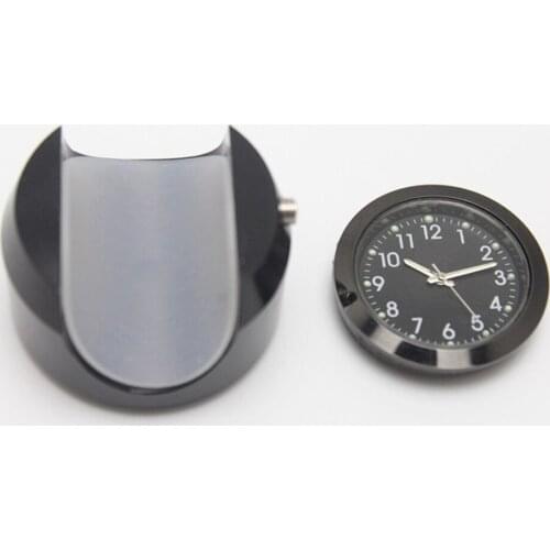 7/8" 1" Motorcycle Handlebar Waterproof Mount Time Dial Clock Watch, Black
