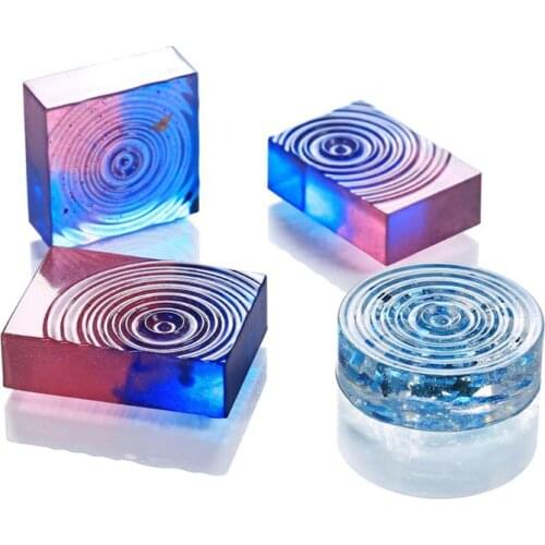 4Pcs DIY Water Ripple Clear Silicone Molds DIY Resin Water Wave Necklace Pendant Casting Molds Kit Jewelry Soap Making Tools
