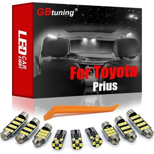 GBtuning Canbus LED Interior Light Kit For Toyota Prius NHW11 NHW20 ZVW30 ZVW40 ZVW50 2001-2019 2020 2021 Car Dome Reading Lamp
